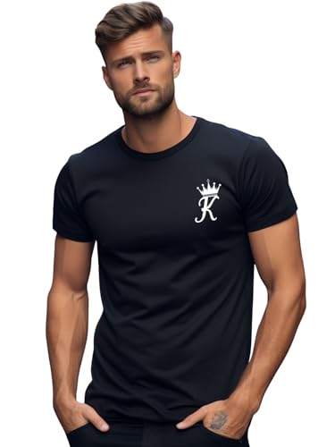 ADRO Men's Solid Regular Fit T-Shirt (RN24-STICK-KK-BL_Black