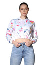 Leriya Fashion Western Tops For Women | Stretchy Lycra Tropical Print Hoodie Neck | Hoodies With Loose Fit Ladies Top | Ideal Fo