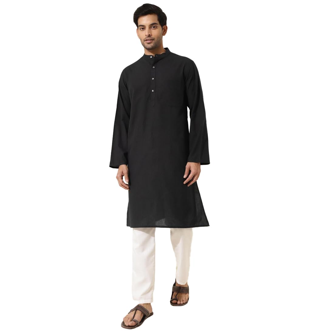 Fabindia Black Cotton Woven Kurta