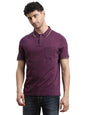 Turtle Men 100% Cotton Indigo Purple Printed Polo T-Shirt