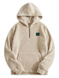 TAGAS Unisex Fleece Hoodie  Ultra Soft Sherpa Pullover with Half-Zip & Kangaroo Pocket Sweatshirt Hoodie