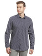 Turtle Men 100% Cotton Slim Fit Blue Striped Full Sleeve Formal Shirt