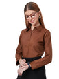 Style Quotient Women Solid Camel Polycotton Regular Formal Shirt