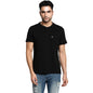 Turtle Men Essentials Black-White Solid Henley Neck T-Shirts (Pack of 2)