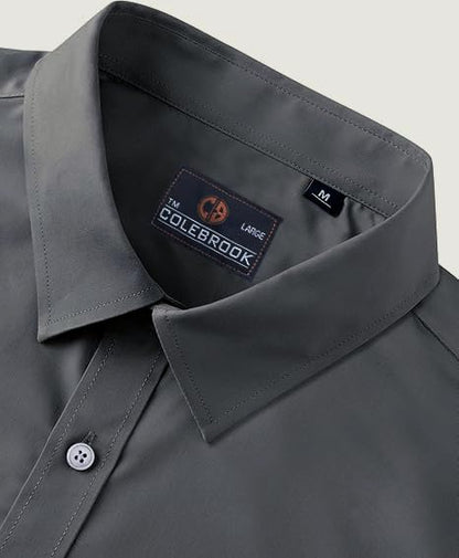CB-COLEBROOK Mens Cotton Casual Classic Design Button Up Shirt with Chest Pocket, Male Clothes for Spring and Fall Business Occ