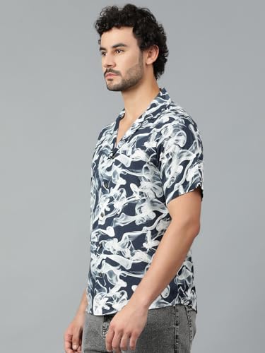 Kotty MenS Fashionable/Casual Printed Spread Collar & Premium Fabric & Stylish & Comfortable Casual Wear Shirt(Multicolor,M)