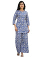 GRECIILOOKS Rayon Printed Classic Women Co-ord Set (GL-W2164&TR1130_Dark Blue