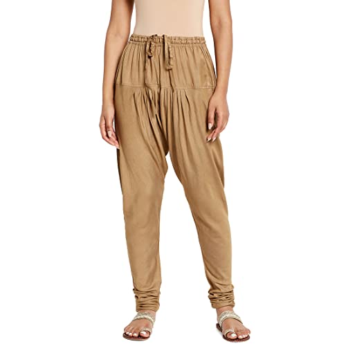 Fabindia Women Blend Drawstring Churidar Viscose_S Beige