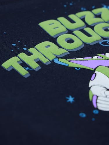 The Souled Store Disney: Just Buzzin Short Sleeves Round Neck Navy Blue Graphic Printed Boys Cotton T-Shirts (2-8 Yrs)