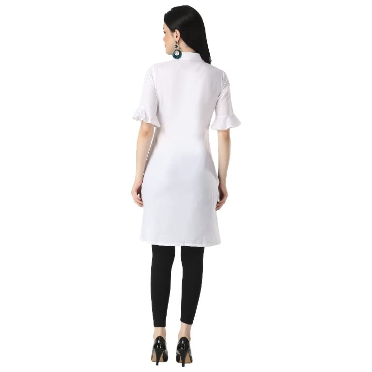 Om Sai Latest Creation Designer Slub Rayon Fully Stitched Straight Kurti For Women & Girls On Jeans Palazzo Or Skirt (Plus Size