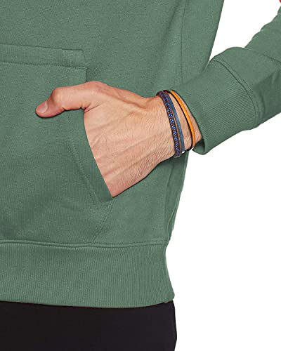 ADRO Men's Cotton Neck Hooded Sweatshirt (H22-M-AR2-PT_Pista)