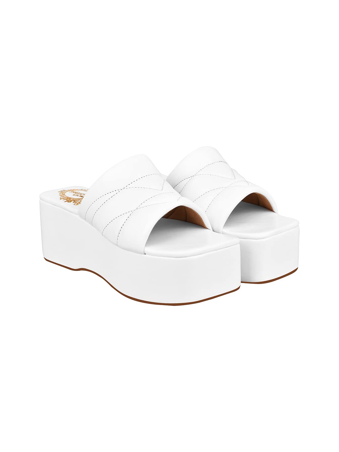 Shoetopia Women & Girls Retro Style Platform Heels/P-1/White