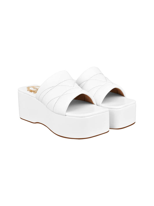 Shoetopia Women & Girls Retro Style Platform Heels/P-1/White