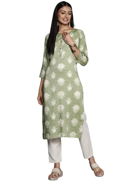 Varanga Women's Chanderi & Cotton Silk Solid Regular Kurta