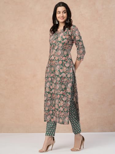 ANNI DESIGNER Women Cotton Blend Regular Kurta with Pant