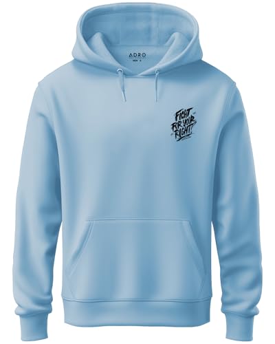 ADRO Mens Fight for Your Right Backside Printed Hoodies in Premium Cotton Fleece 340 GSM (H23-M-FGT-SK)