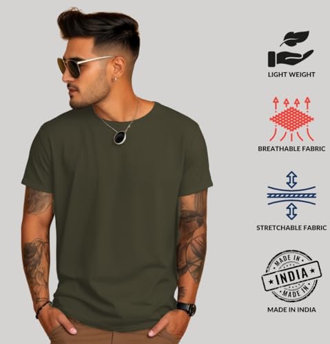 ADRO T Shirts Pack of 2 Mens Tshirts Cotton T Shirts for Men Tshirt T-Shirts Combo T Shirts Tshirts for Men Plain Solid Tshirts