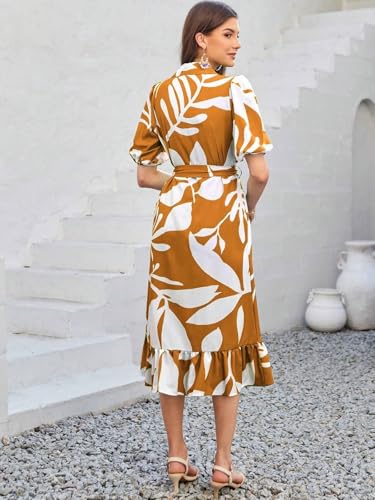 GRECIILOOKS Rayon Fit and Flare Below The Knee One Piece Maxi Bodycon Dresses Midi Dress for Women (GL-WD1214_Yellow