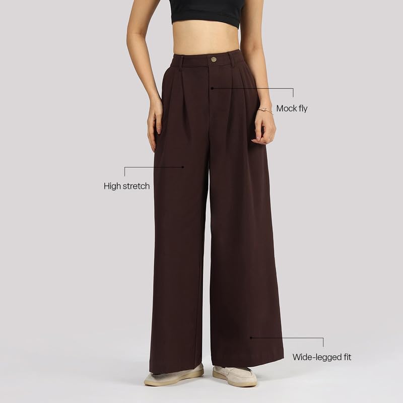 BlissClub AM:PM Korean Tailored Trousers | Mock Fly | Belt Loops | Gold Button | 95% Cotton | CottonFlo Fabric | Breathable