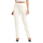 BlissClub Women Ultimate High Rise Straight Pants|Pintuck Design|No-Dig Waistband|Trousers for Women|2 Zippered Pockets