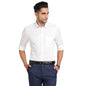 Turtle Men Giza Cotton Slim Fit White Jacquard Party Shirt