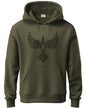 ADRO Men's Cotton Neck Hooded Sweatshirt (H24-BIRD-OL-2XL_Olive)
