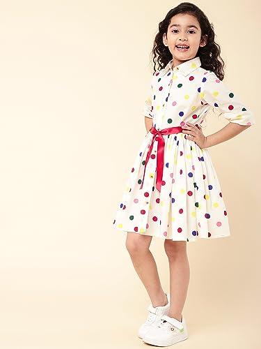 A.T.U.N. (ALL THINGS UBER NICE) Girls Polka Dots Shirt Dress