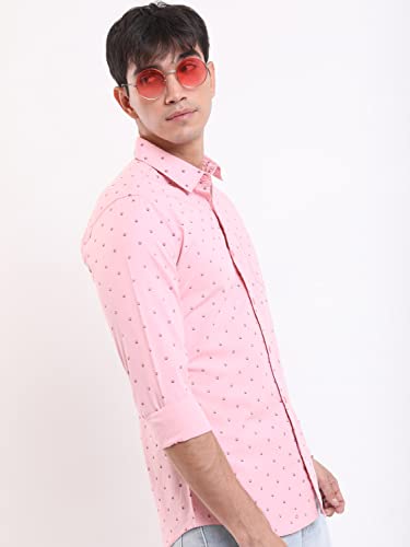 Ketch MenS Slim Fit Shirt (Khsh001330_Pink