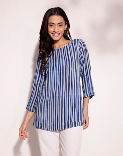 Fabindia Women's Striped Regular Fit Tunic