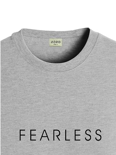 ADRO Men's Solid Regular Fit T-Shirt (RN24-FRL-GR_Grey