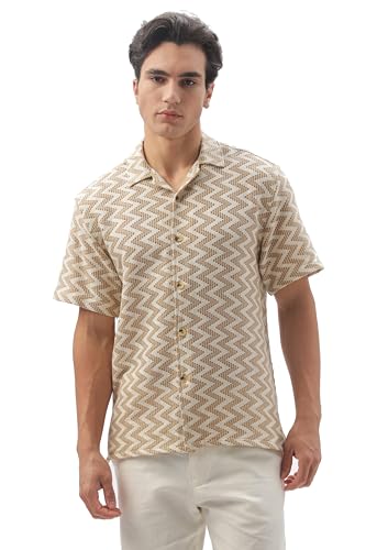 BE ACTIVE Mens Casual Cotton Blend Crochet Textured Shirt || Half Sleeve Shirt || Men Casual Shirt || Casual Wear Shirts (HIM01