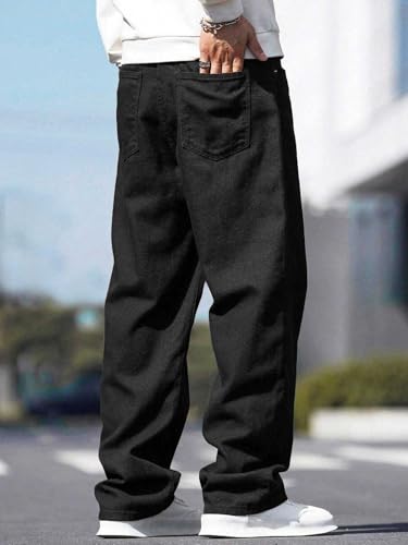 Greciilooks MenS Regular Jeans Black