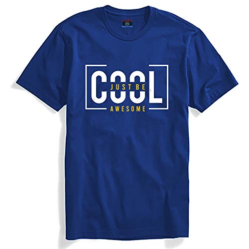 ADRO Just Be Cool Design Printed T-Shirts for Men & Women (RNR-S35-JBA-RB_Royal Blue_XL)