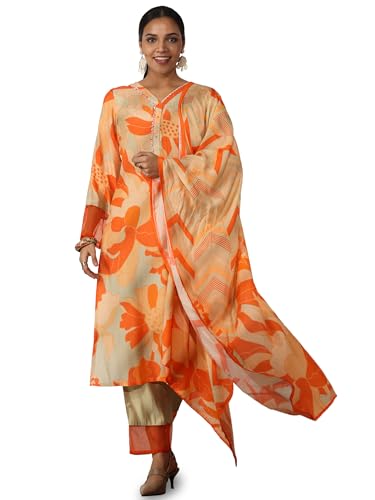 Libas WomenS Cotton Blend Kurta Set (48747O_Grey