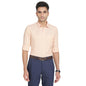 Turtle Men 100% Cotton Slim Fit Beige Check Formal Shirt