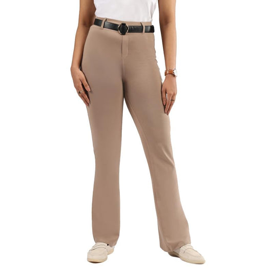BlissClub AM:PM Air Flare Trousers Cotton for Women Upto 54 ft | Bootcut Trousers and Formal Pants for Women Office wear | Tail