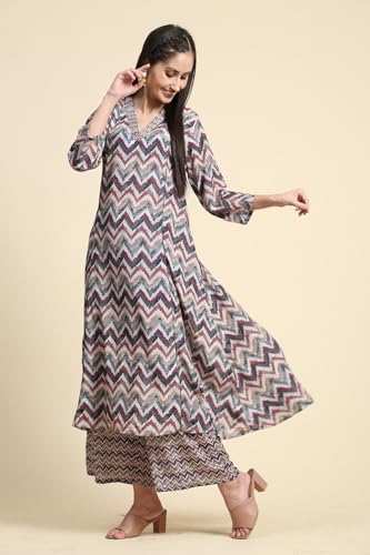 Toochki Kurti Plazzo Set For Women | Kurtis For Women Rayon | Two Piece Kurtis Set | Kurti Sets For Girl | Multicolor Kurti Set