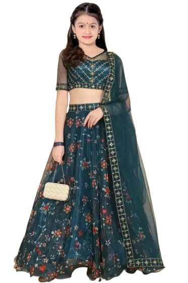 Suppar Sleave Traditional Ethnic Wear For Girls Designer Embroidered Kids Lehenga Choli