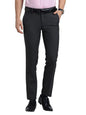 Turtle Men Poly Viscose Charcoal Grey Solid Slim Fit Formal Trouser