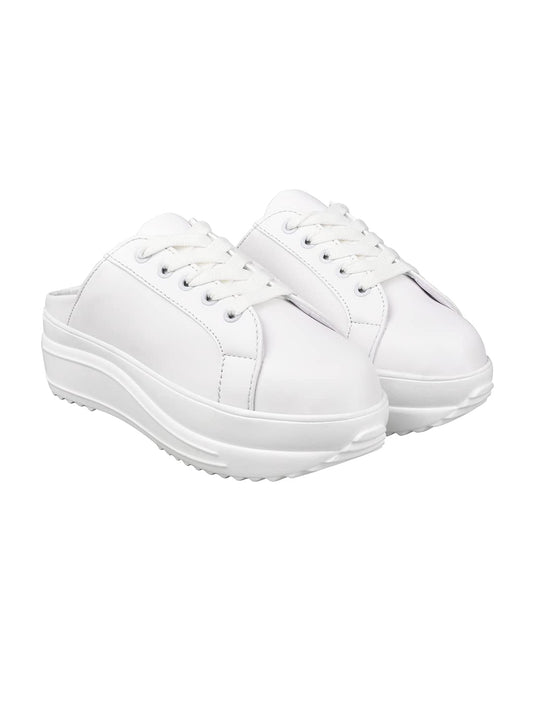 Shoetopia WomenS Slip-On Sneakers | Light Weight & Comfortable With Cushioned Footbed | Stylish Shoe Sneakers For Women White-E