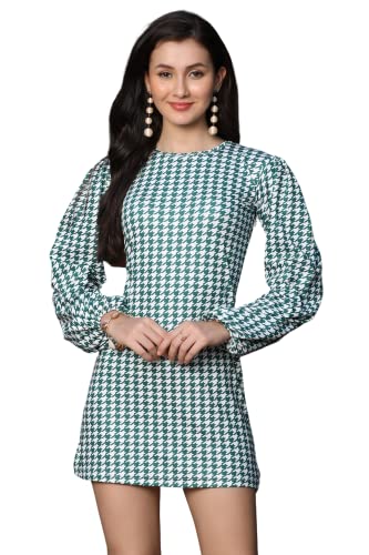 Leriya Fashion Party Dresses for Women Choker Multicolor Bodycon Mini Wrap Dress (Medium, Green)