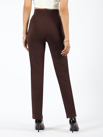 BlissClub Women AM PM Cotton Straight Pants - Regular | Wide Waistband | High Rise | Drawstring | 2 Pockets