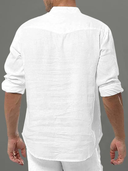 Royalscout MenS Cotton Polyester Blend Solid Regular Fit Full Sleeve Short Kurta | Ethnic, Lightweight Summer Kurta For Daily &
