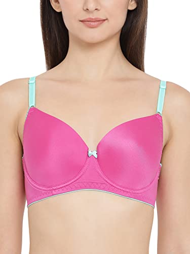 Clovia Womens Lightly Padded Underwired T-Shirt Bra (BR1794R14_Pink_38C)