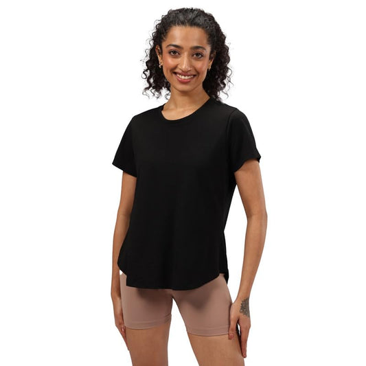 BlissClub Cotton Pro Curved Hem Tee, Cotton-Like Comfort, Sweat-Free Confidence, Apple Hem Tee, Flattering Silhouette, Relaxed f