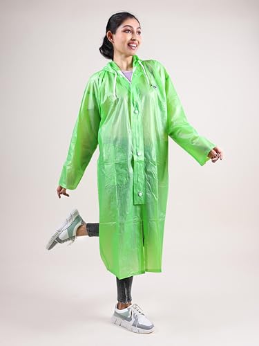 RUPA Rainsuit Women Waterproof PVC Raincoat with Hood & Carry Bag | Lightweight Rainwear for Women with Front Zip | Solid Color