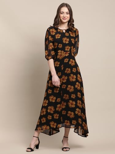 Tee Projekt Women Stylish Maxi Dress|Elegant Graceful Georgette Dress