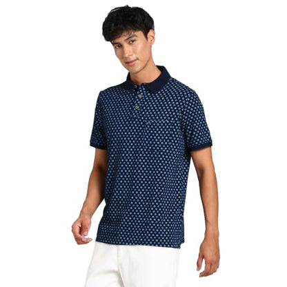 Turtle Men 100% Cotton Indigo Slim Fit Navy Polo T-Shirt