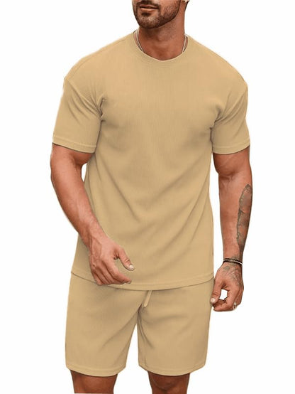 SHIENZY Mens Casual Solid Printed Night Suit Co-Ord Set || T-Shirt and Shorts Nightwear Set || Sleepwear/Loungewear for Regular
