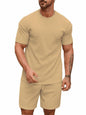 SHIENZY Mens Casual Solid Printed Night Suit Co-Ord Set || T-Shirt and Shorts Nightwear Set || Sleepwear/Loungewear for Regular